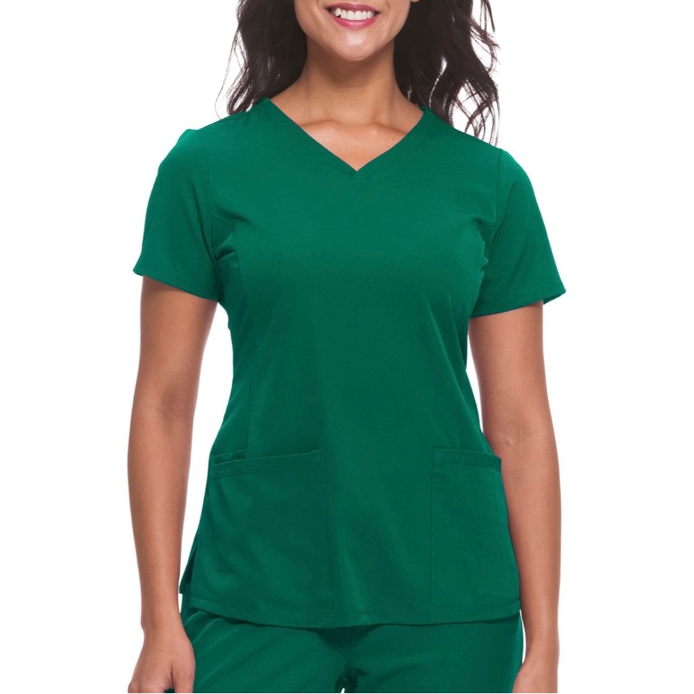 Forest green scrub top. Never worn, tag removed